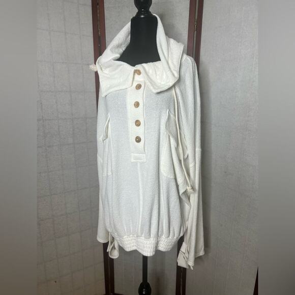 FREEPEOPLE‎ FB BEACH HOODIE SLOUCHY SAIL AWAY PULLOVER SIZE L - Picture 1 of 7